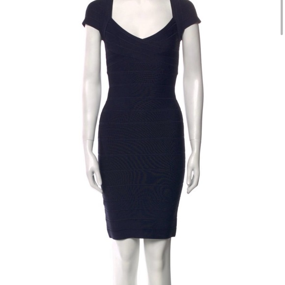 HERVE LEGER BILLIE COLORBLOCK BANDAGE DRESS SIZE SMALL - Picture 3 of 3